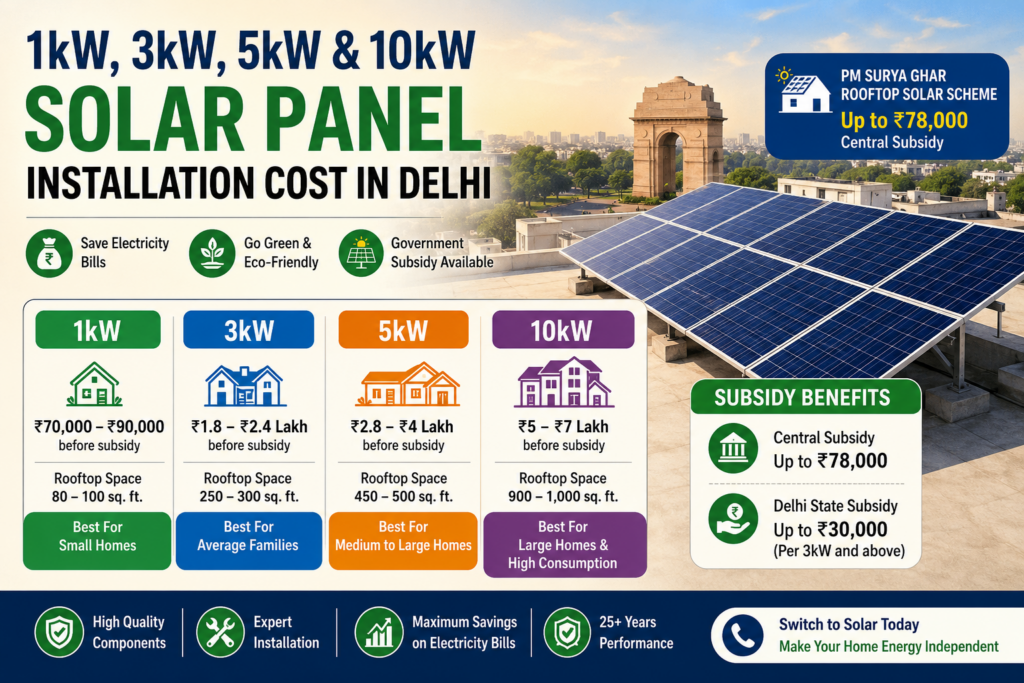 Solar Panel Installation Cost in Delhi
