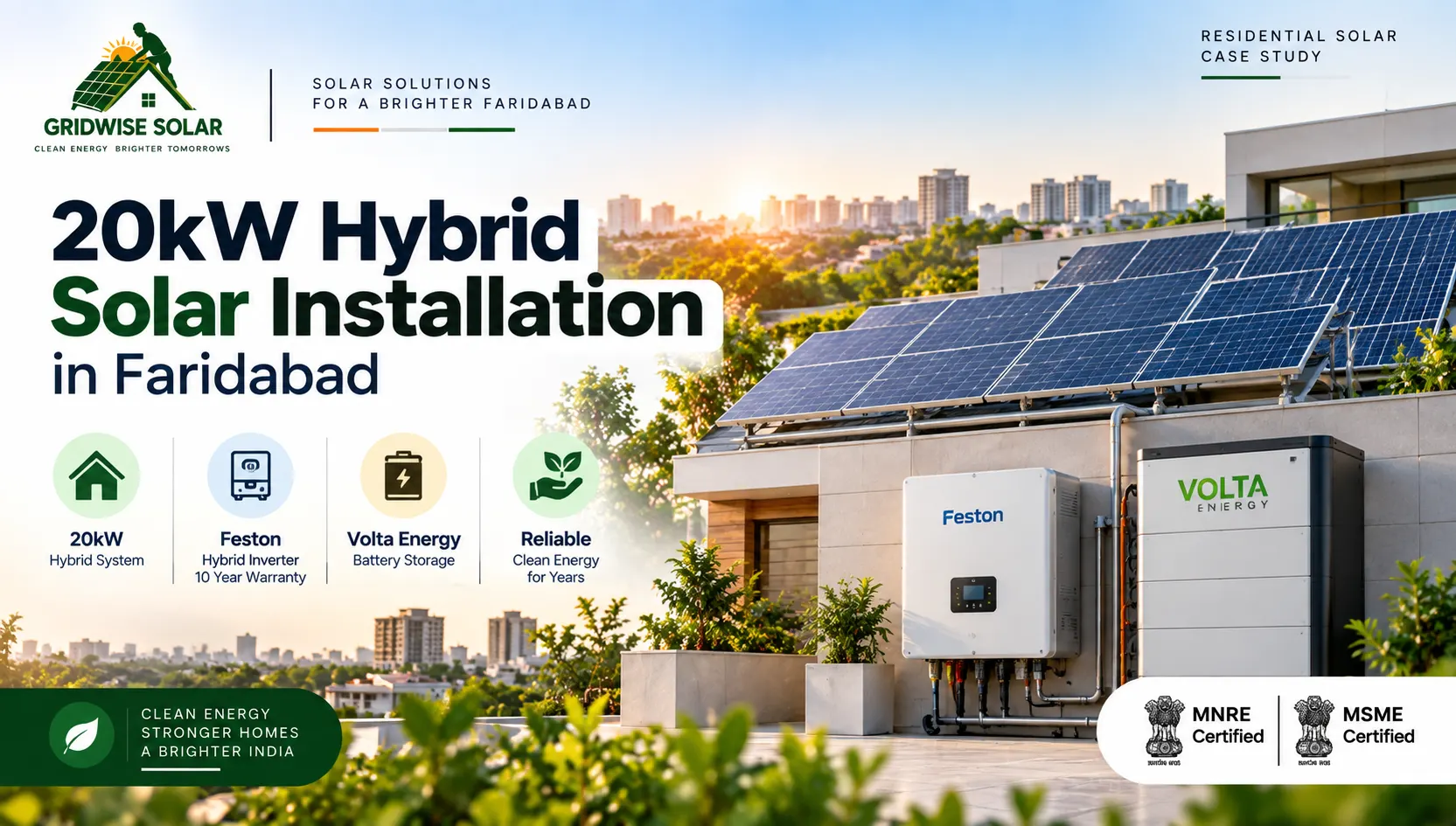 20kW Hybrid Solar Installation in Faridabad